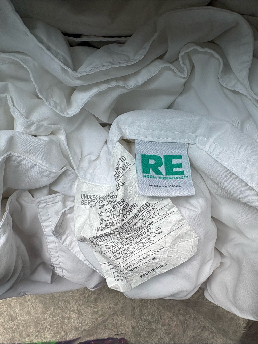 White Duvet Full/Queen w/Storage Bag